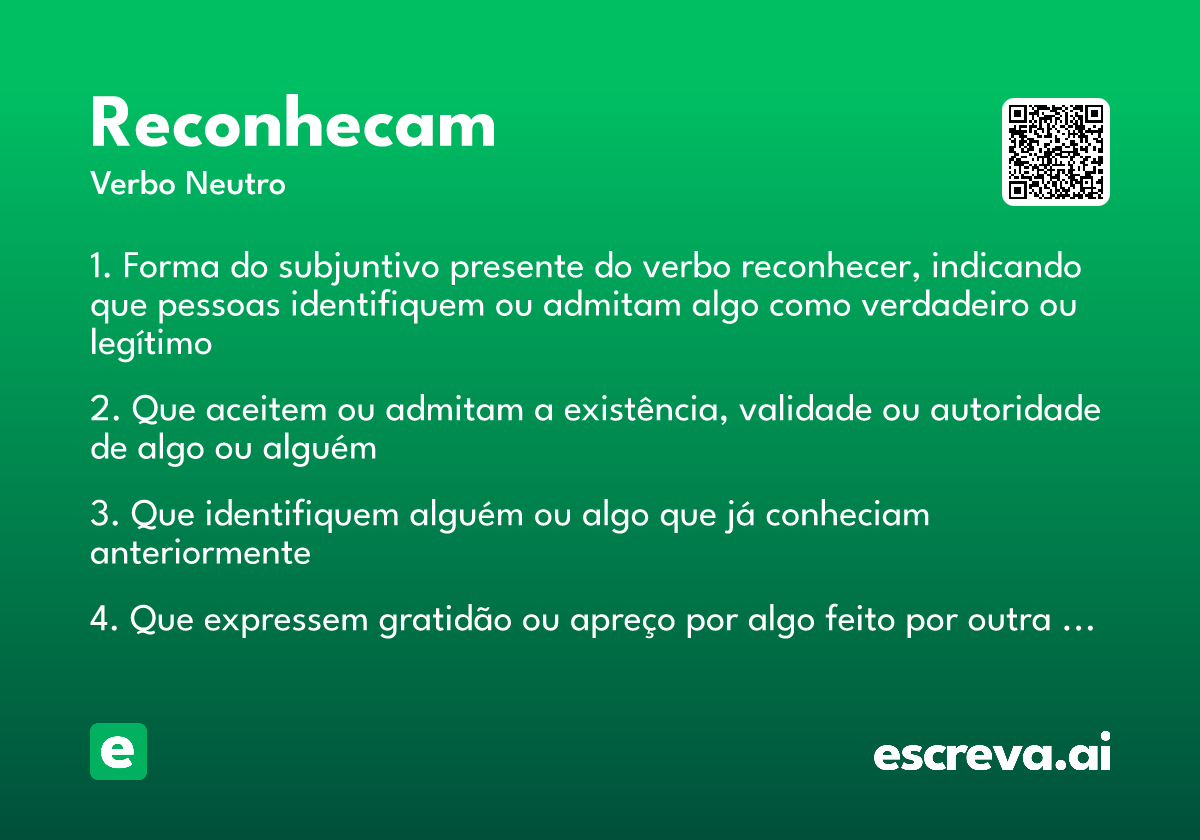 reconhecam