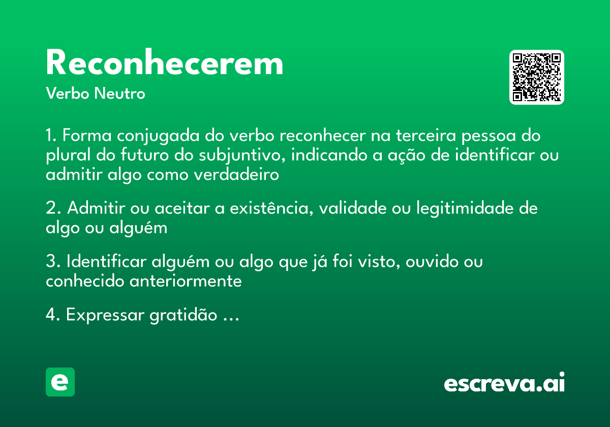 reconhecerem