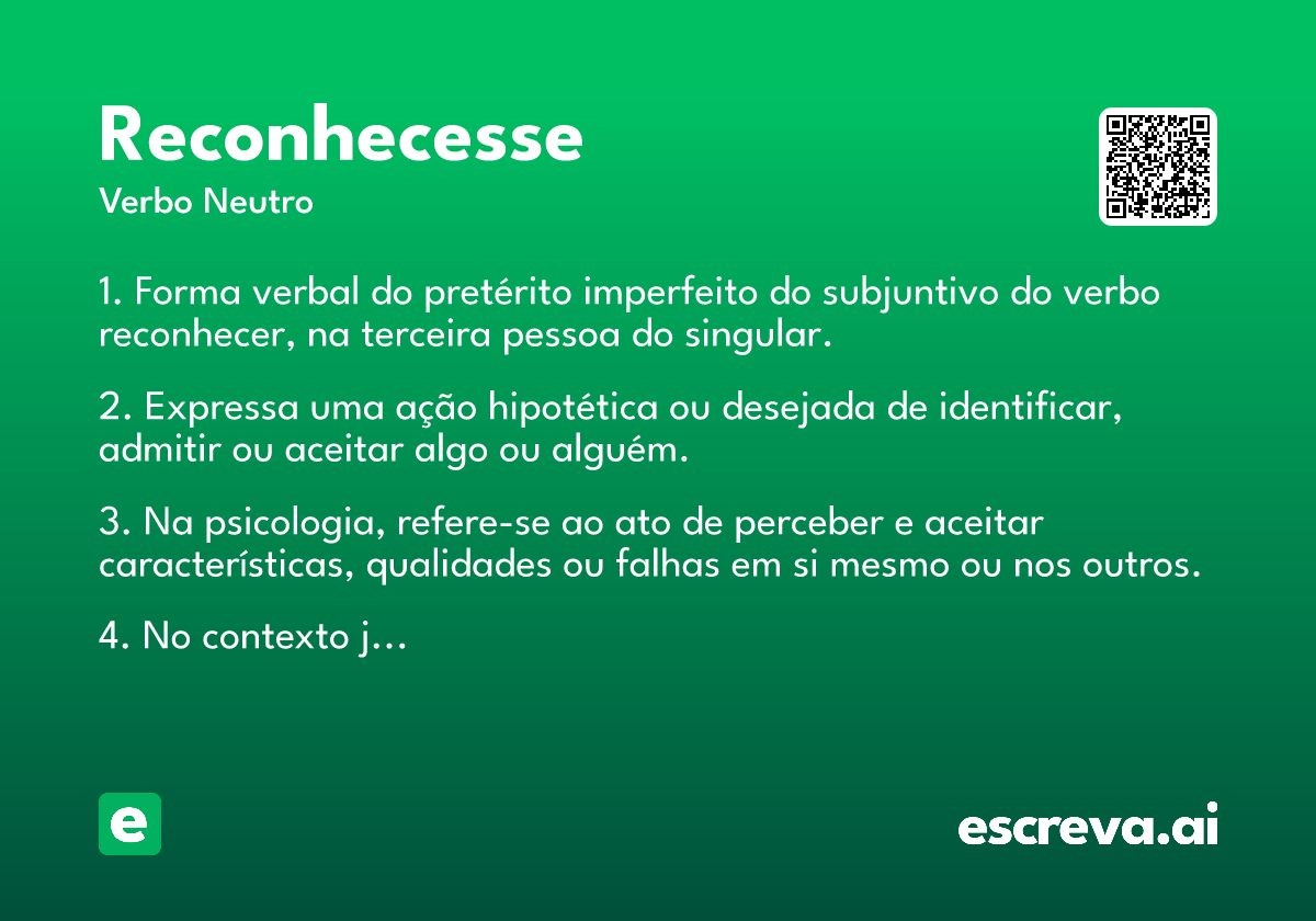reconhecesse