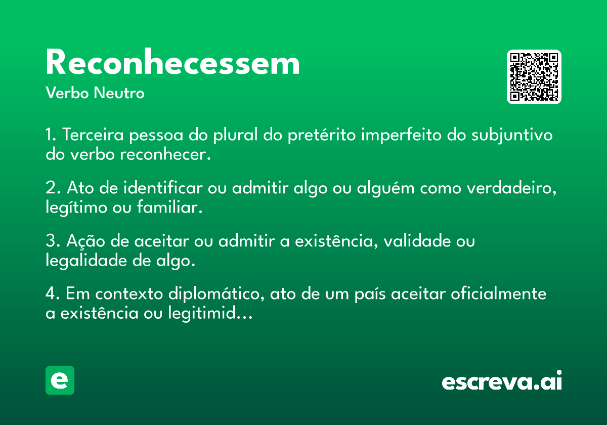 reconhecessem