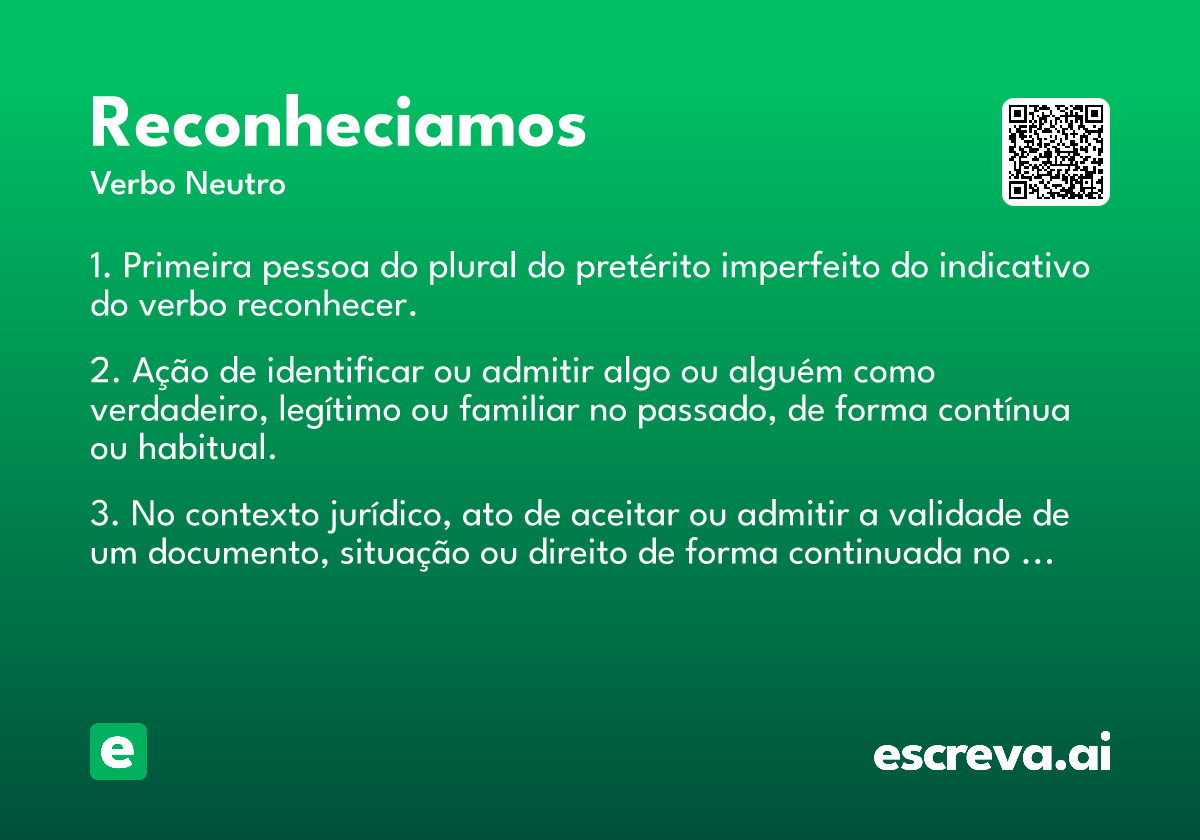 reconheciamos