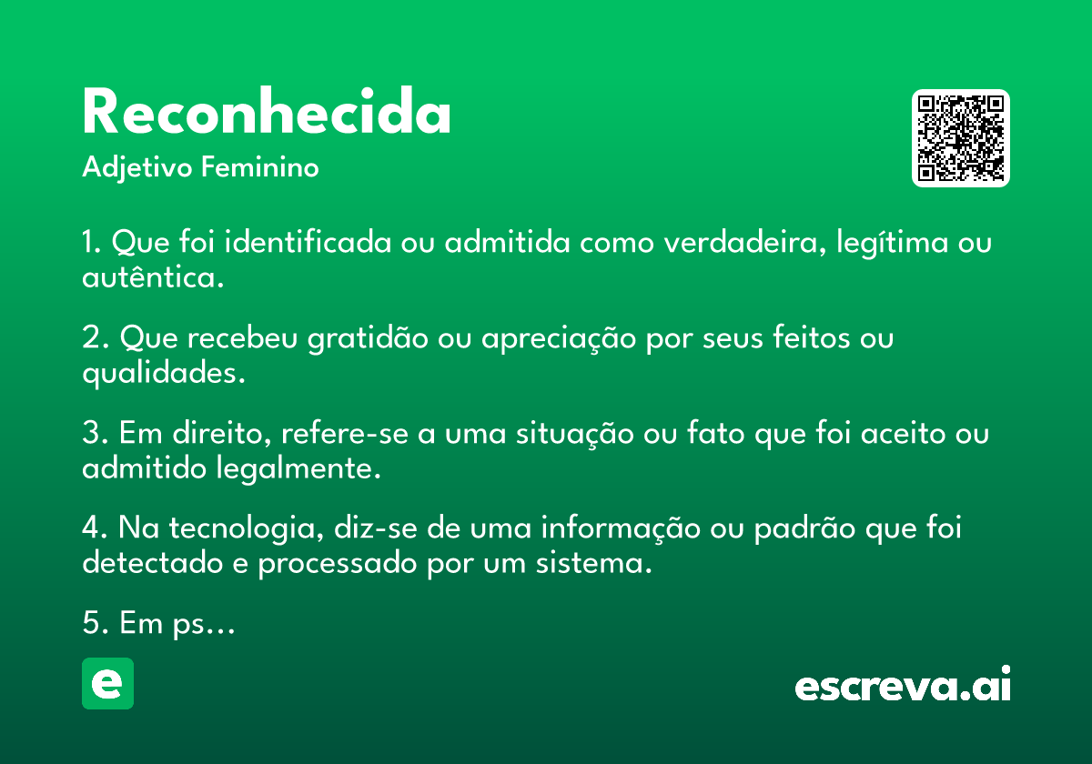 reconhecida