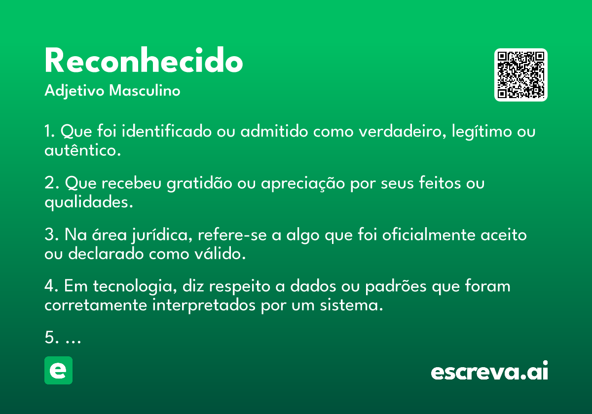 reconhecido