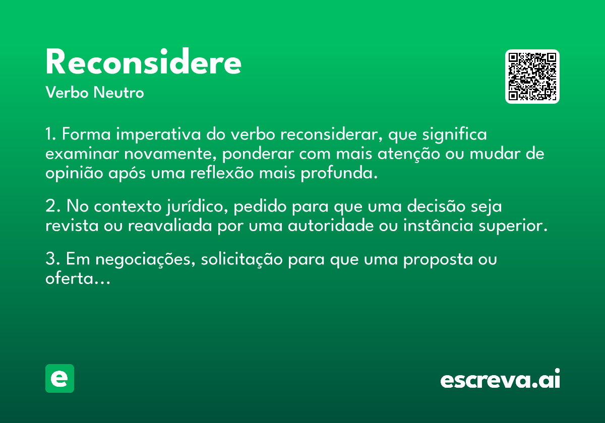 reconsidere