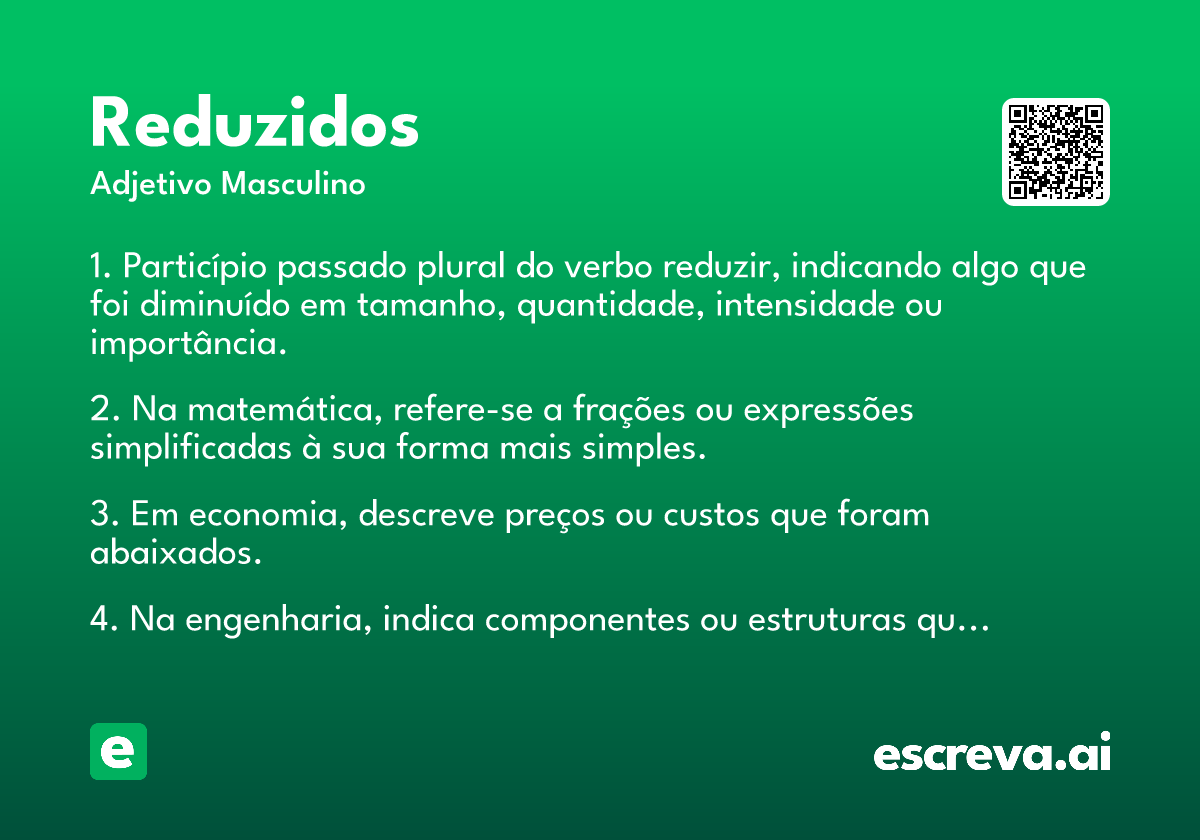 reduzidos