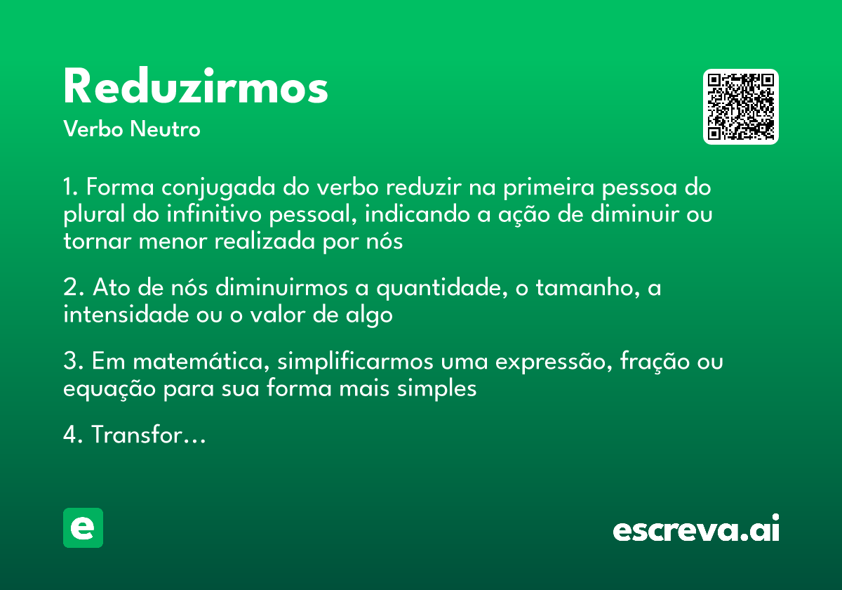 reduzirmos