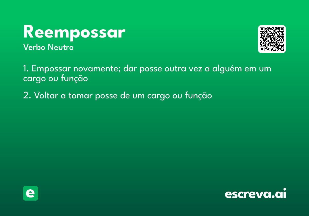 reempossar