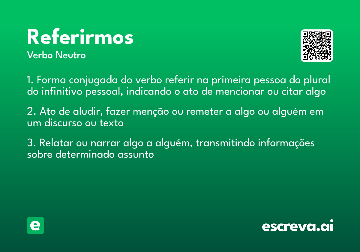 referirmos