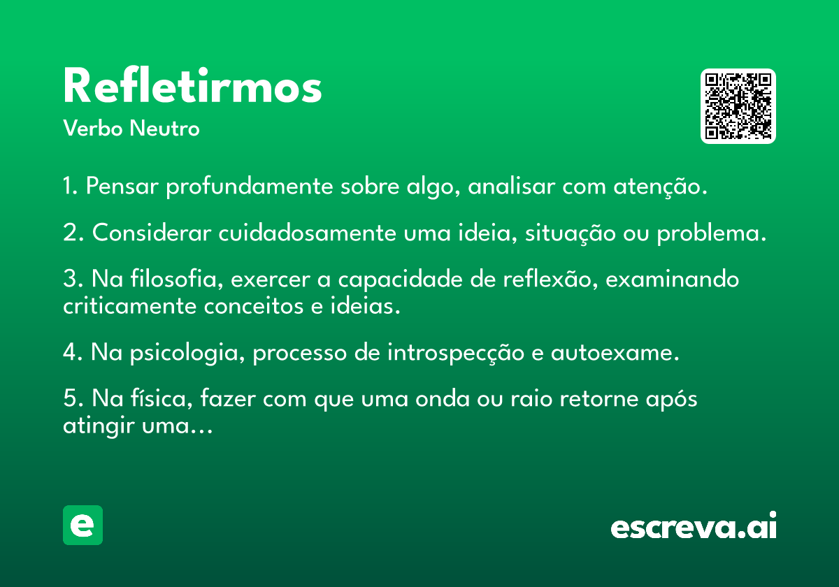 refletirmos