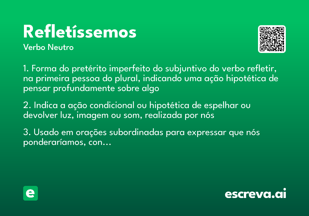 refletíssemos