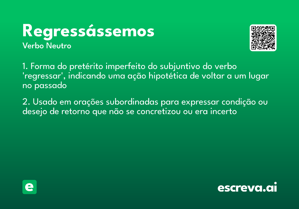 regressássemos