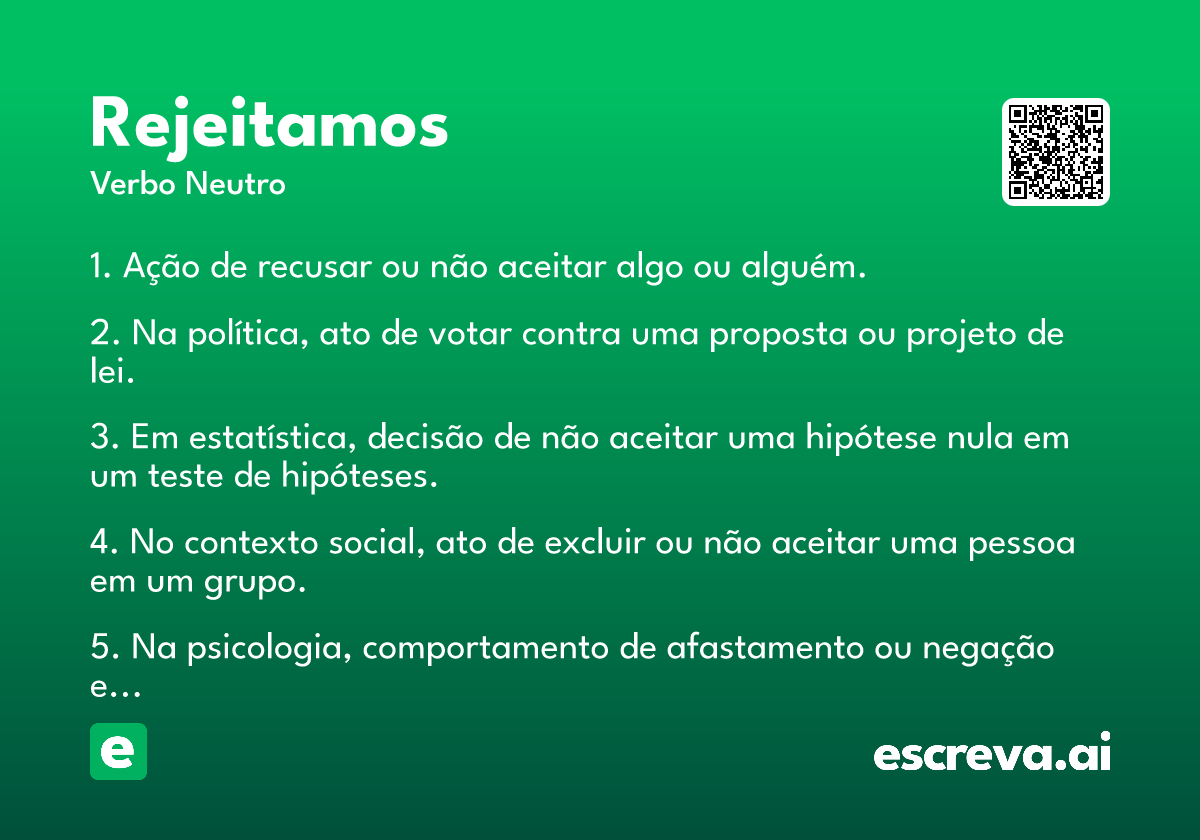 rejeitamos