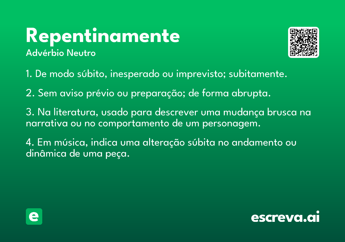 repentinamente