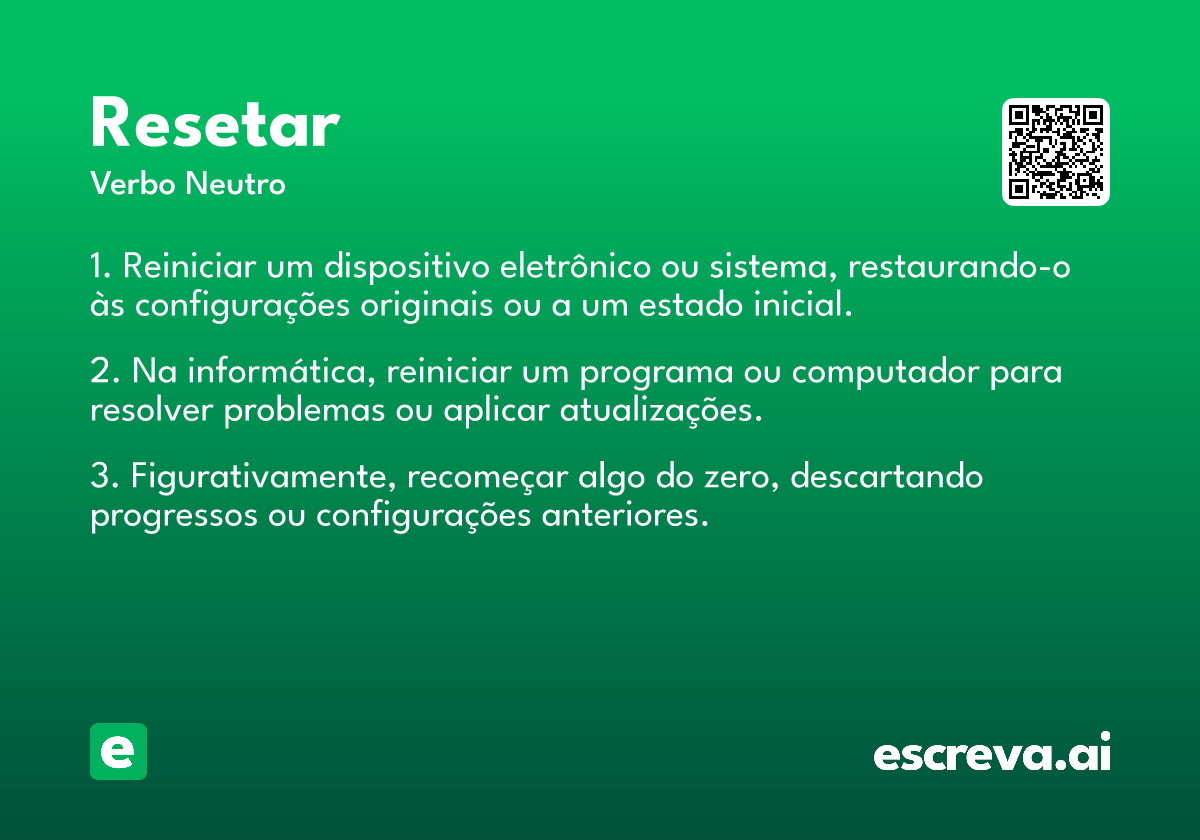 resetar