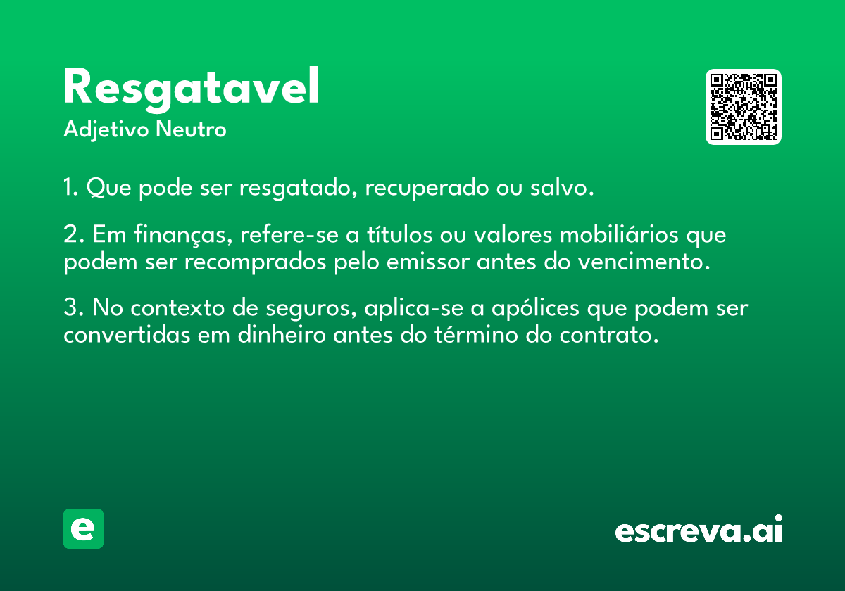 resgatavel