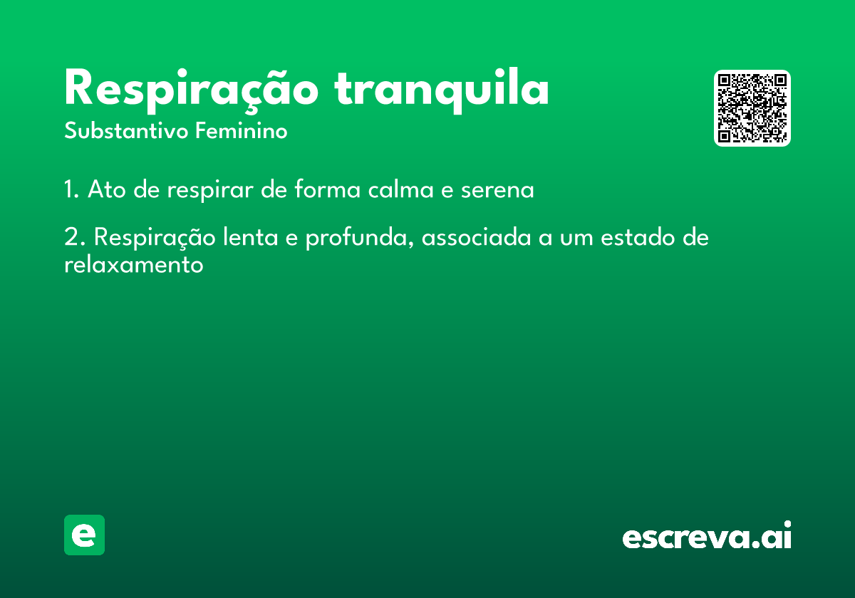 respiração tranquila