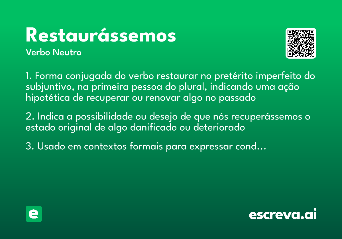restaurássemos