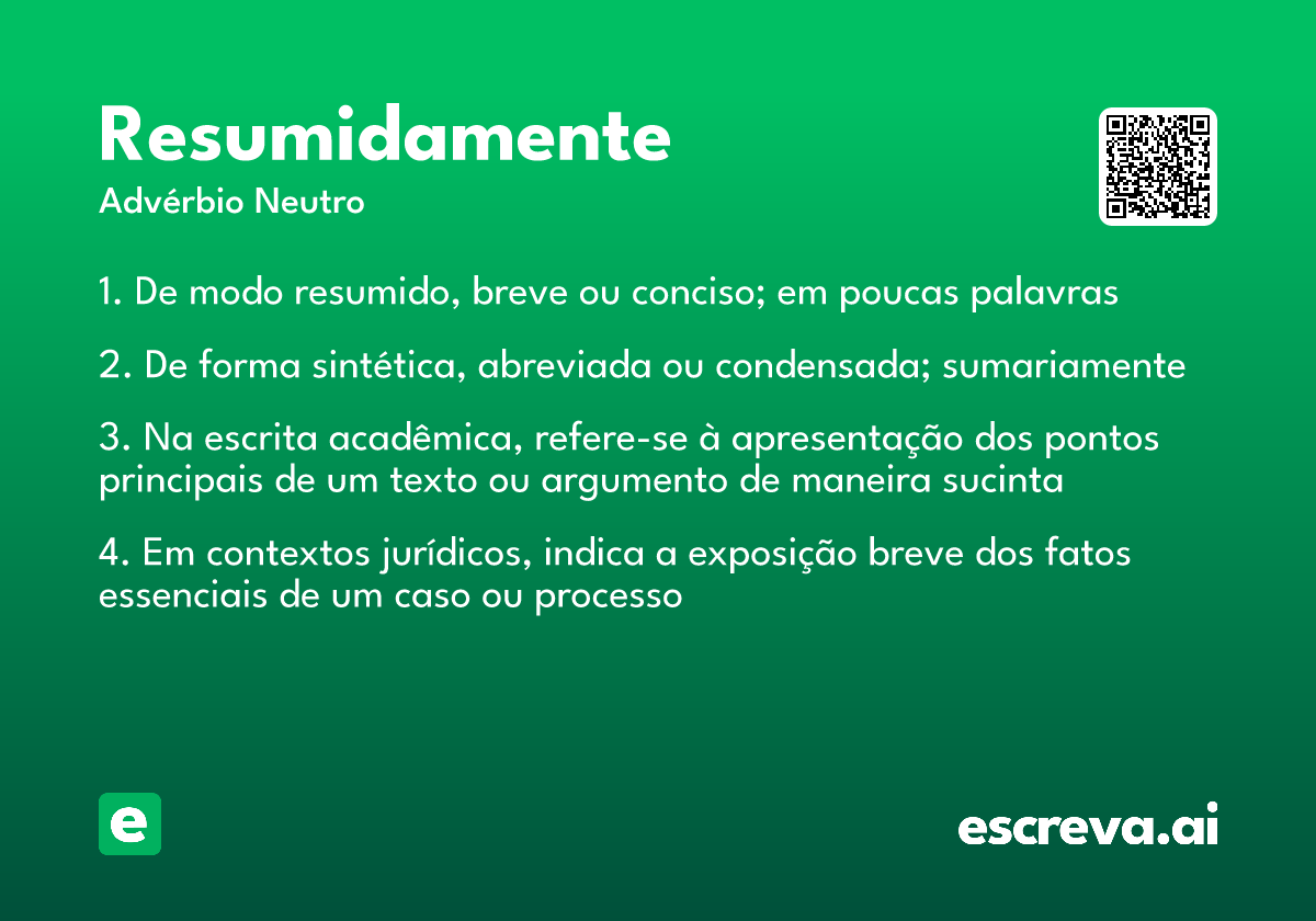 resumidamente
