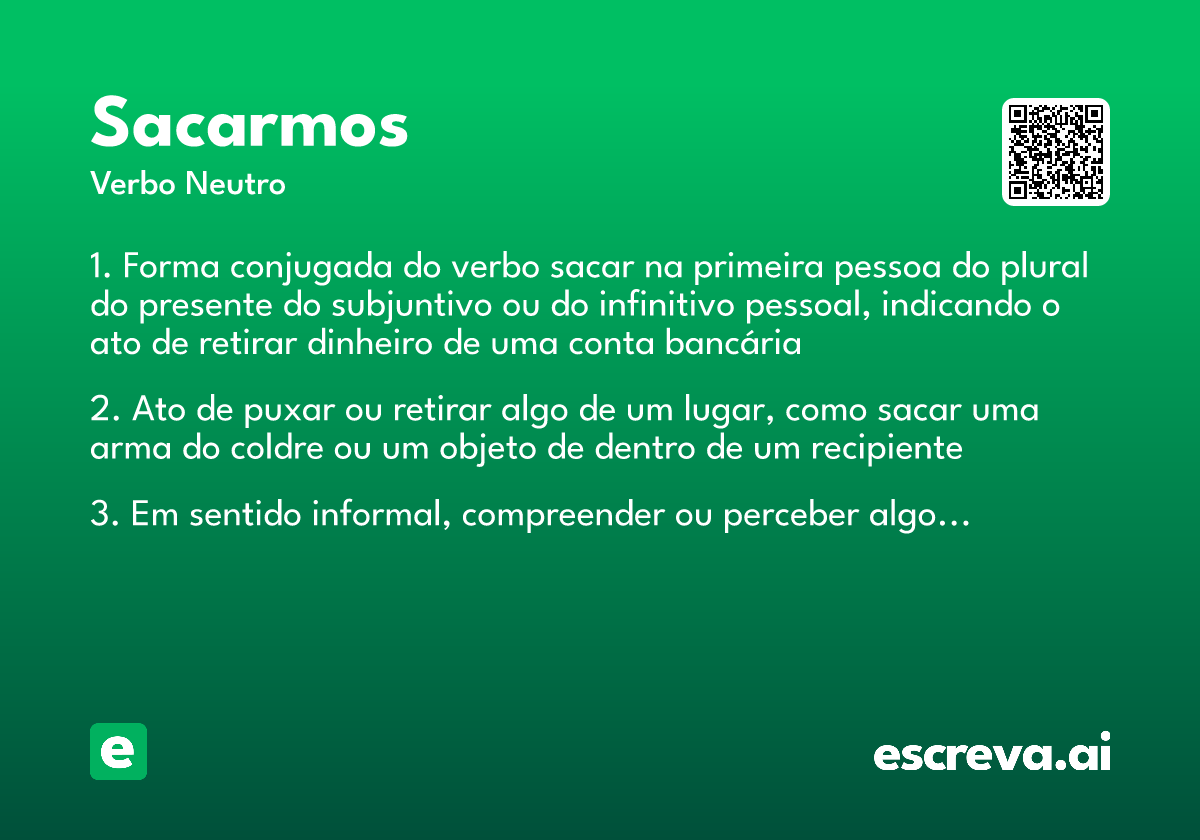 sacarmos