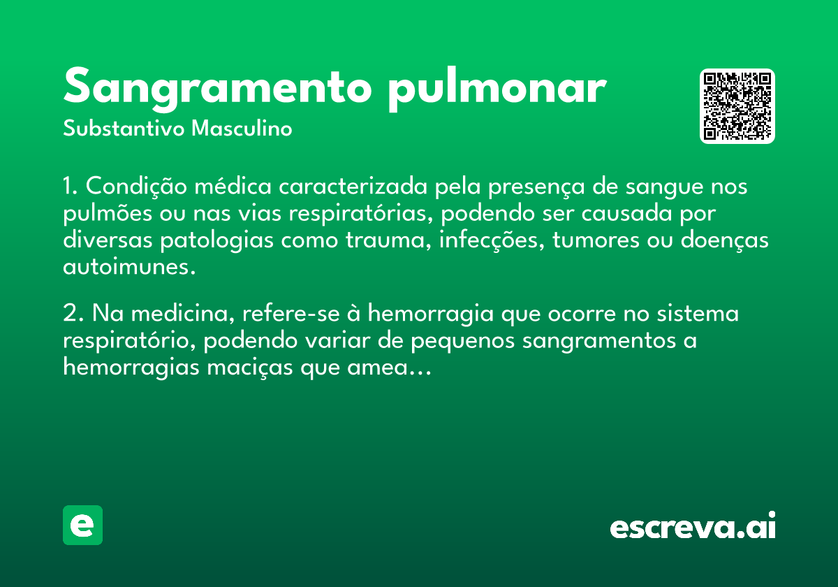 sangramento pulmonar