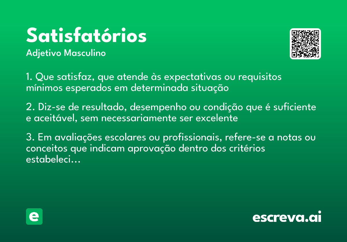 satisfatórios