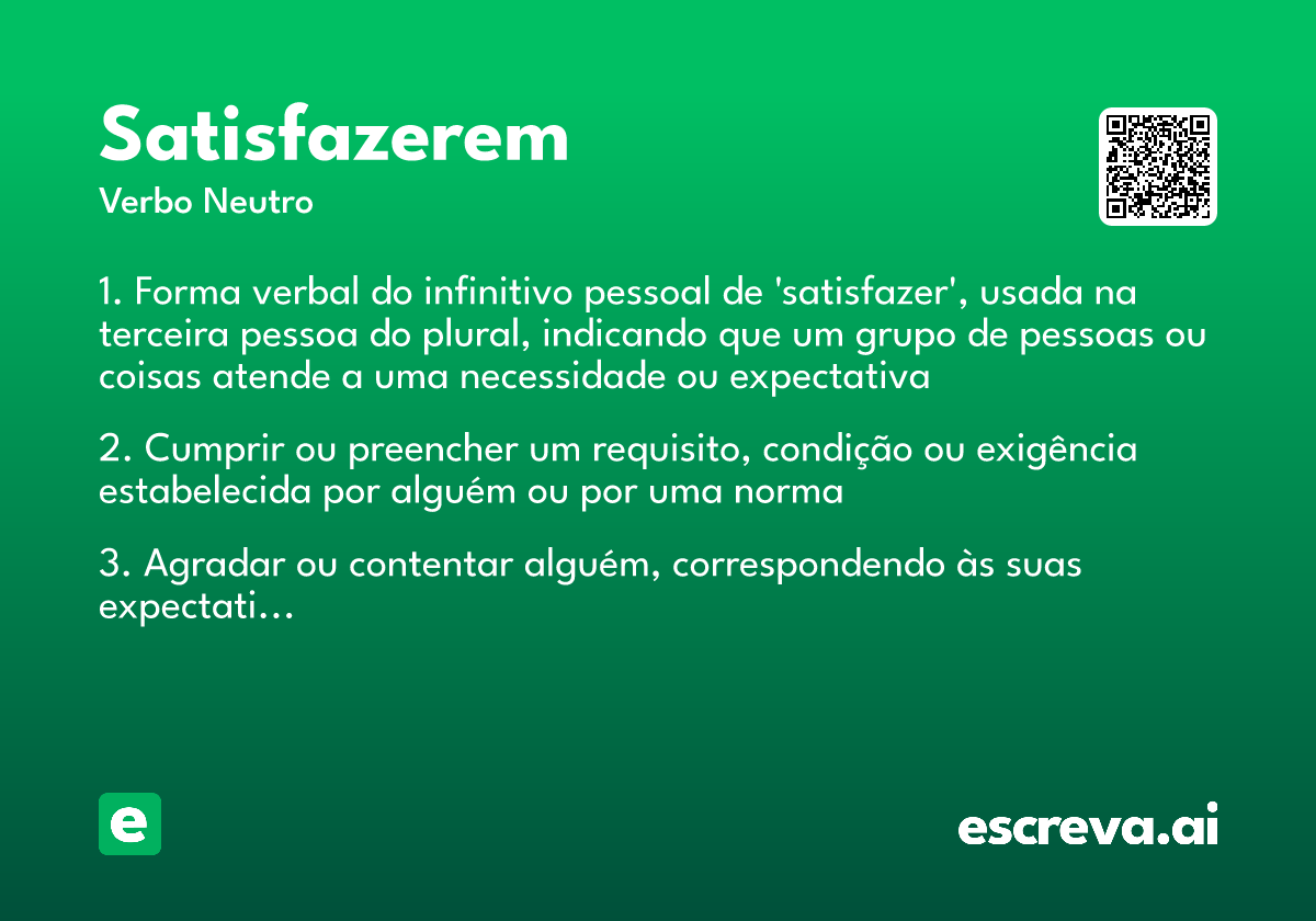 satisfazerem