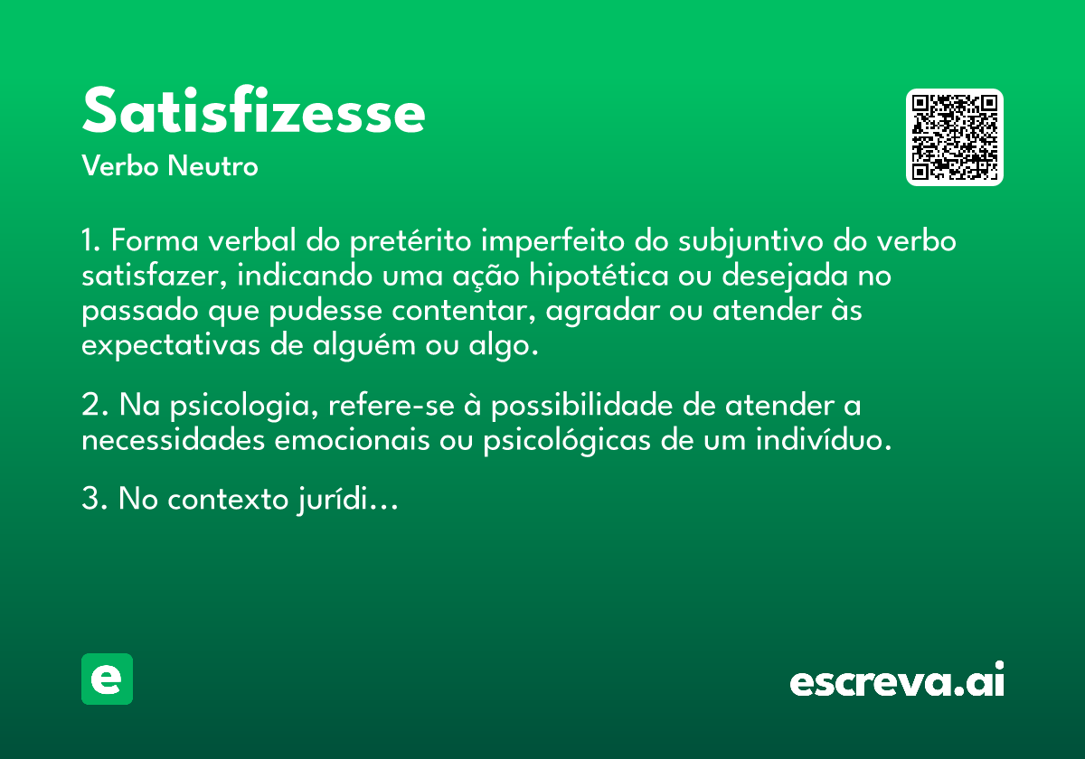 satisfizesse