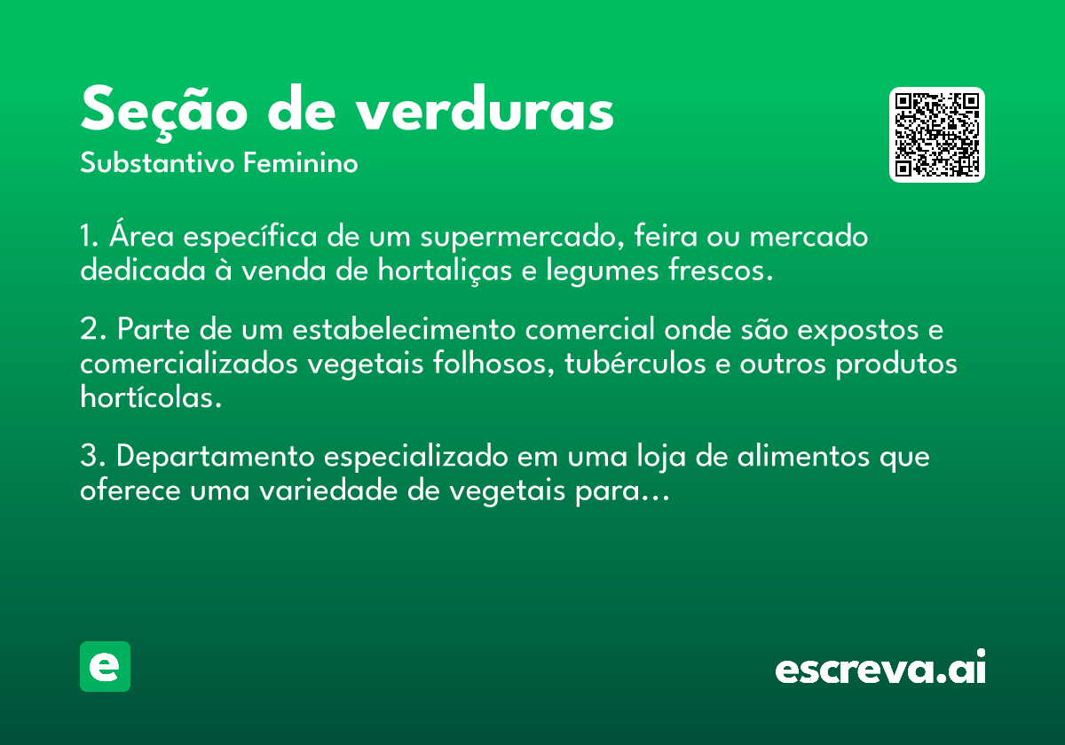 seção de verduras