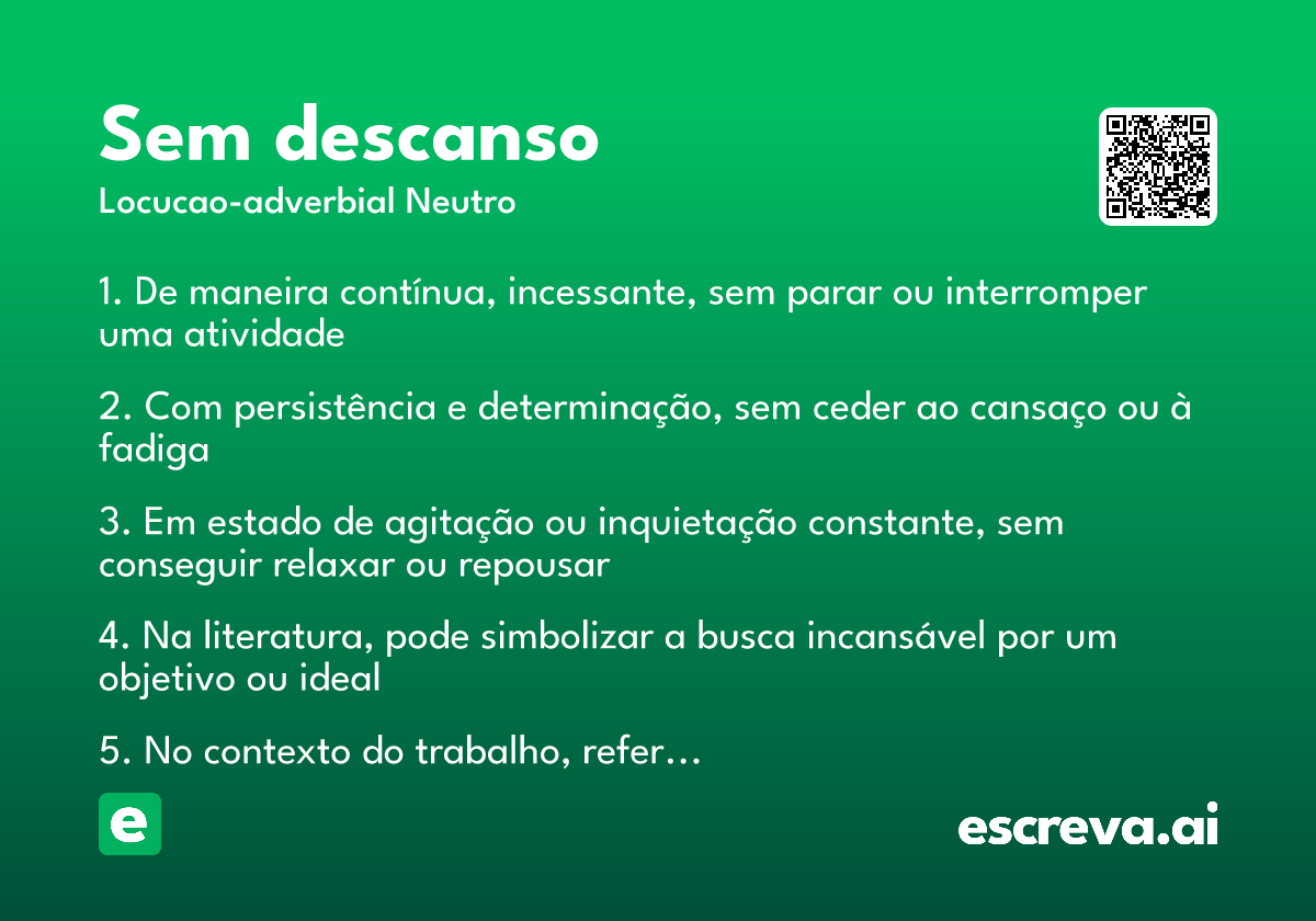 sem descanso