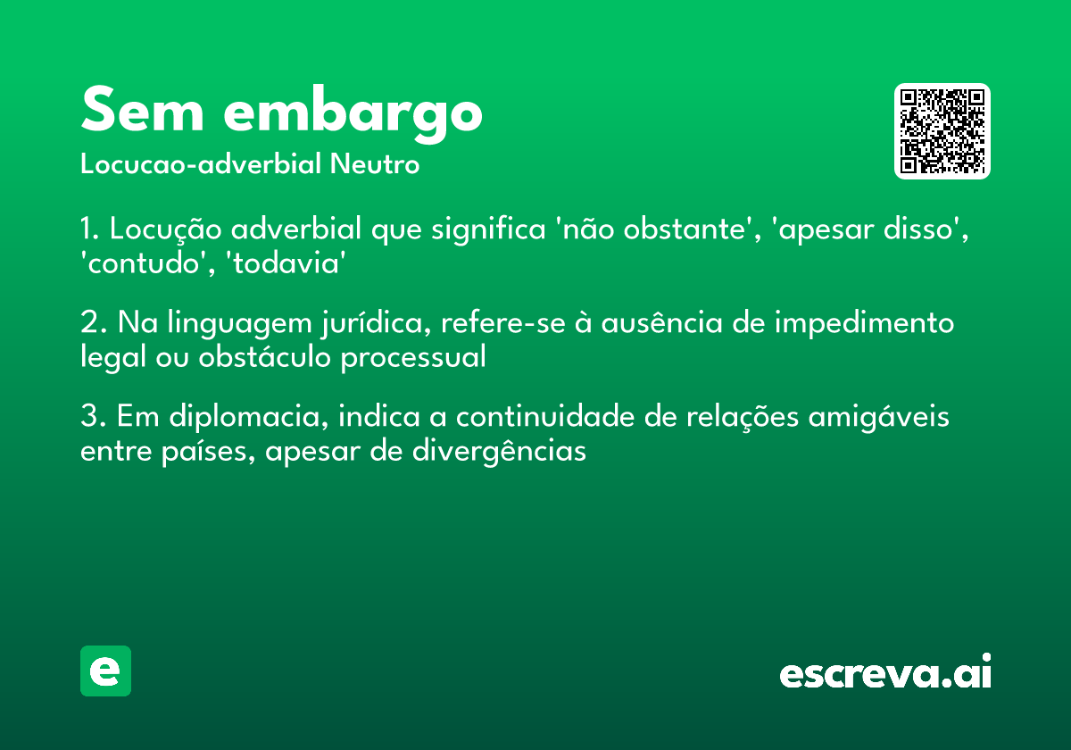 sem embargo
