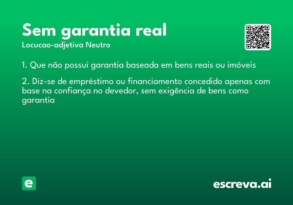 sem garantia real