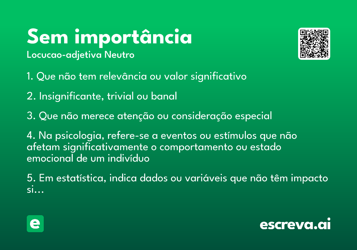 sem importância