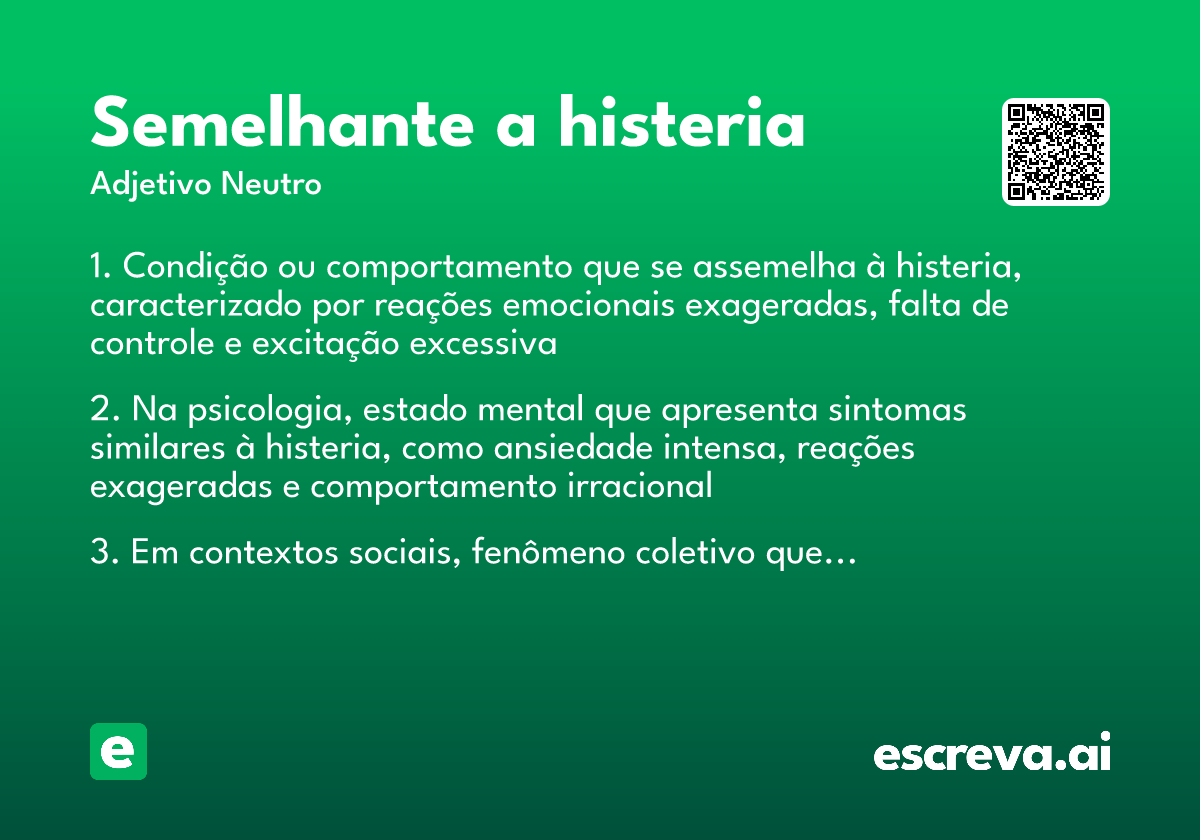 semelhante a histeria