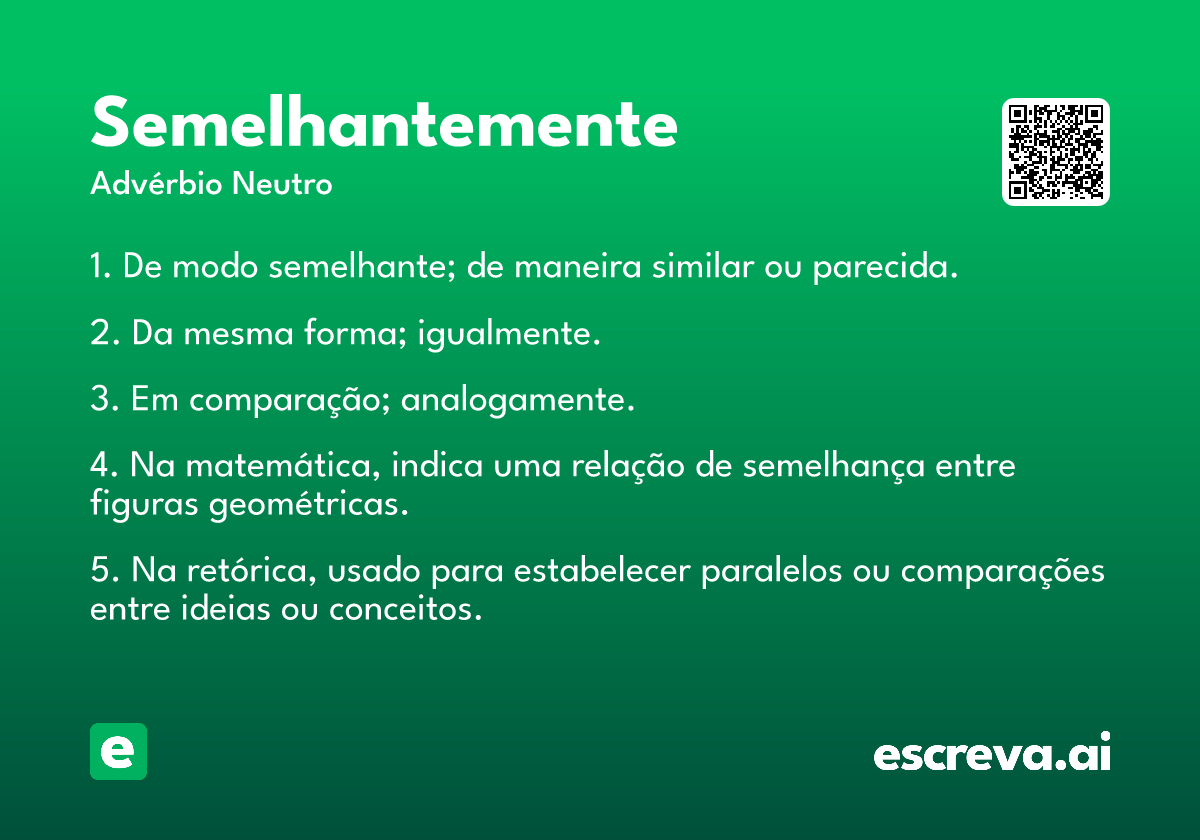 semelhantemente