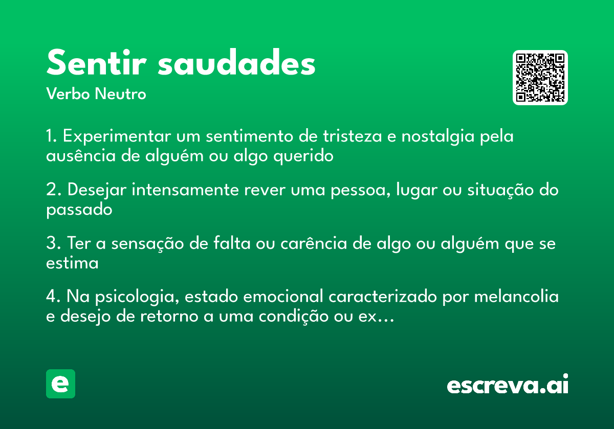 sentir saudades