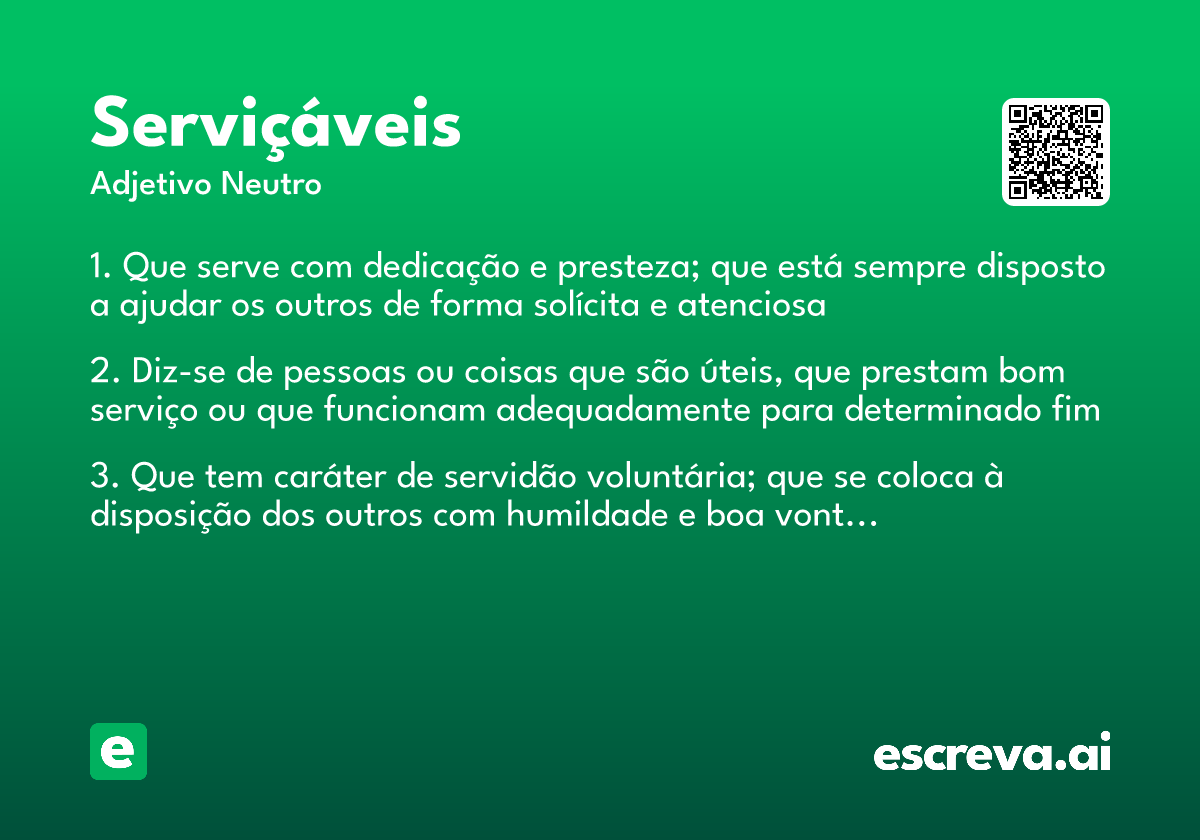 serviçáveis