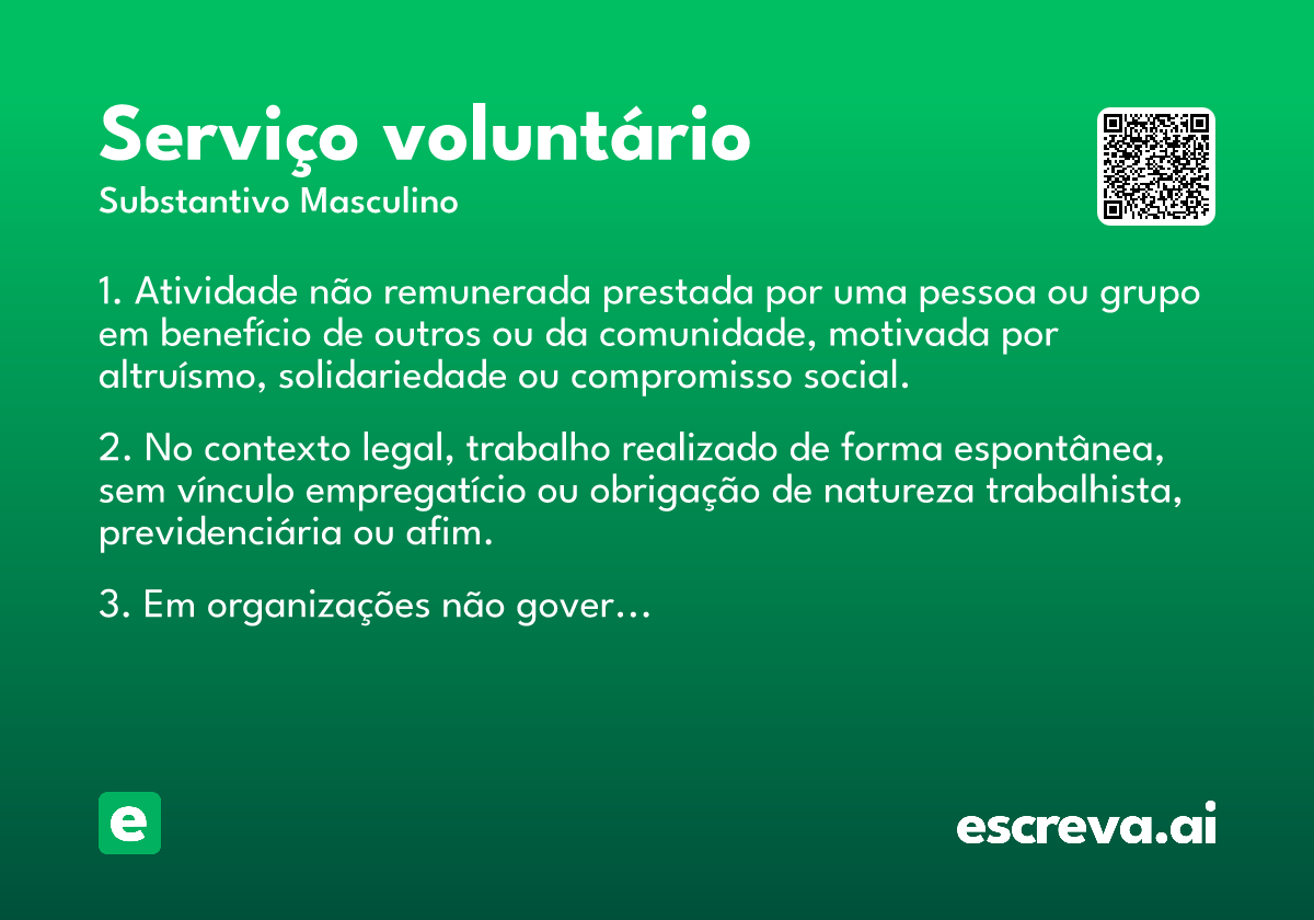 serviço voluntário