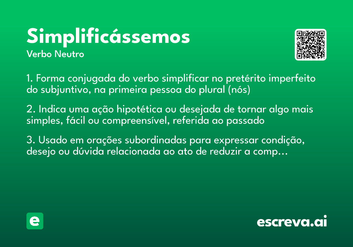 simplificássemos