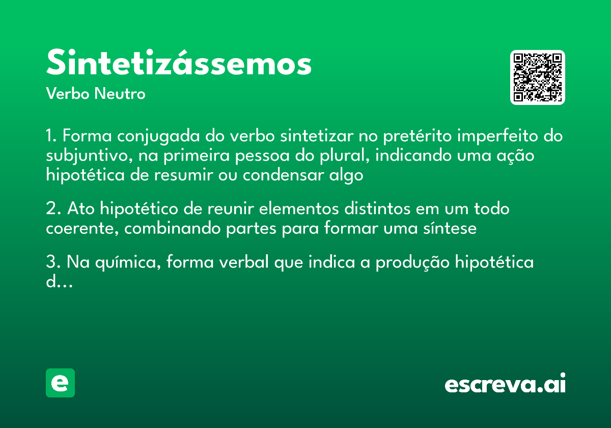 sintetizássemos