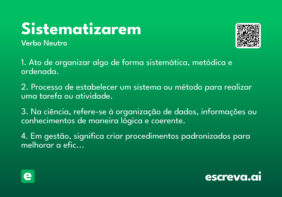 sistematizarem
