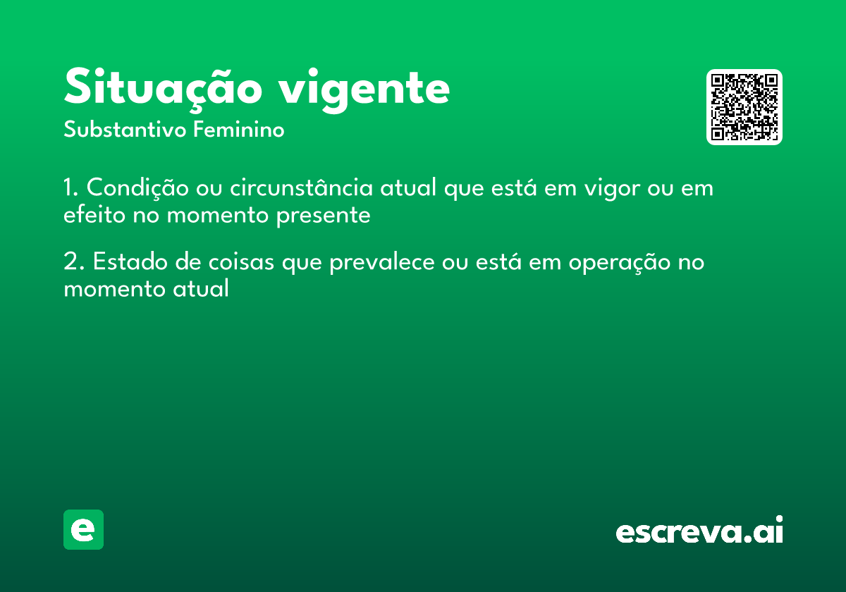 situação vigente