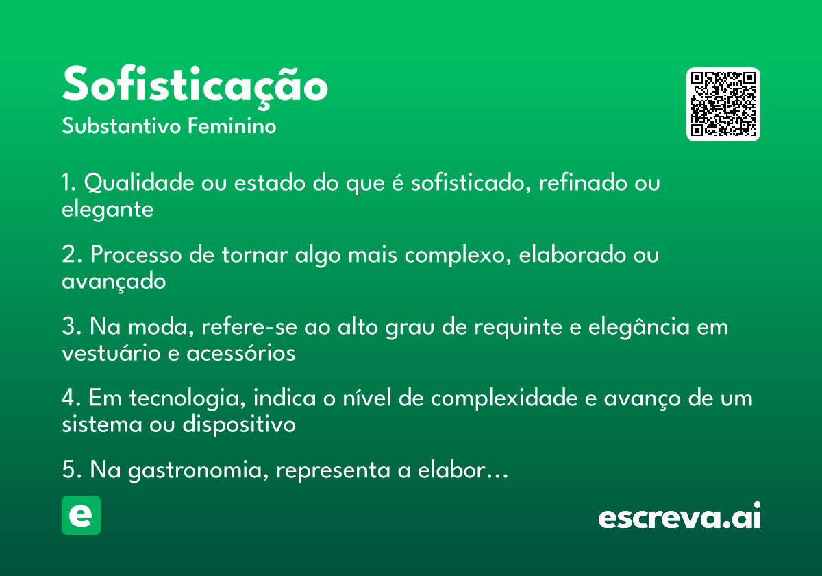 sofisticação