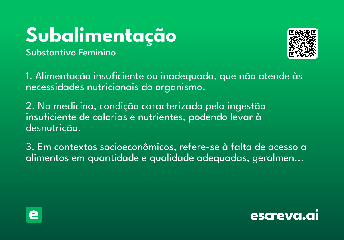 subalimentação