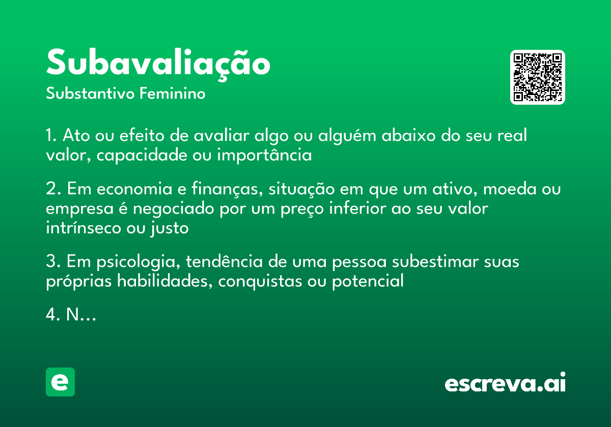 subavaliação