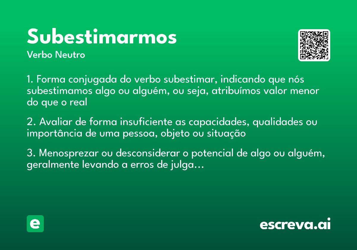 subestimarmos