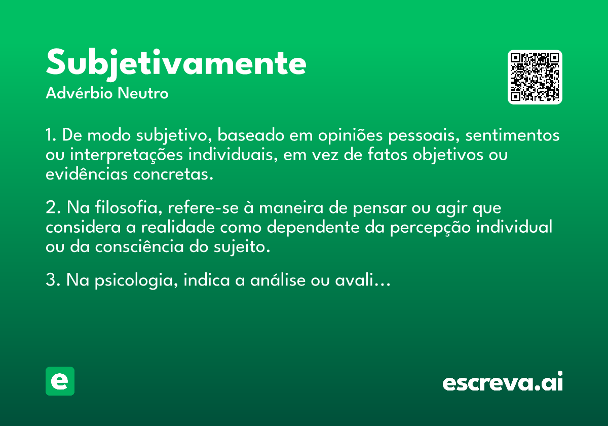 subjetivamente