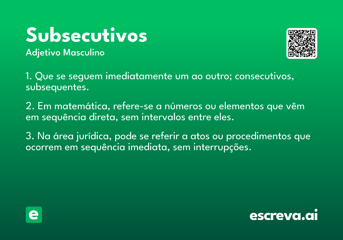 subsecutivos
