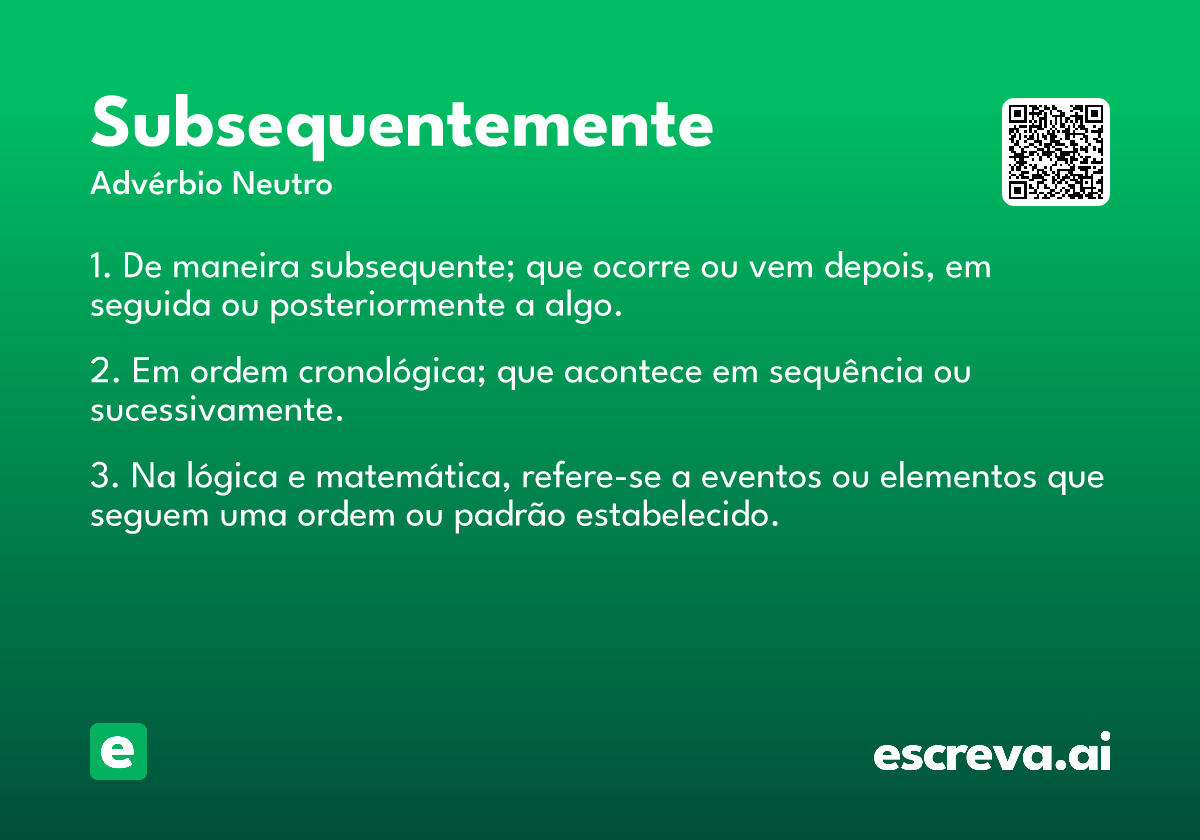 subsequentemente