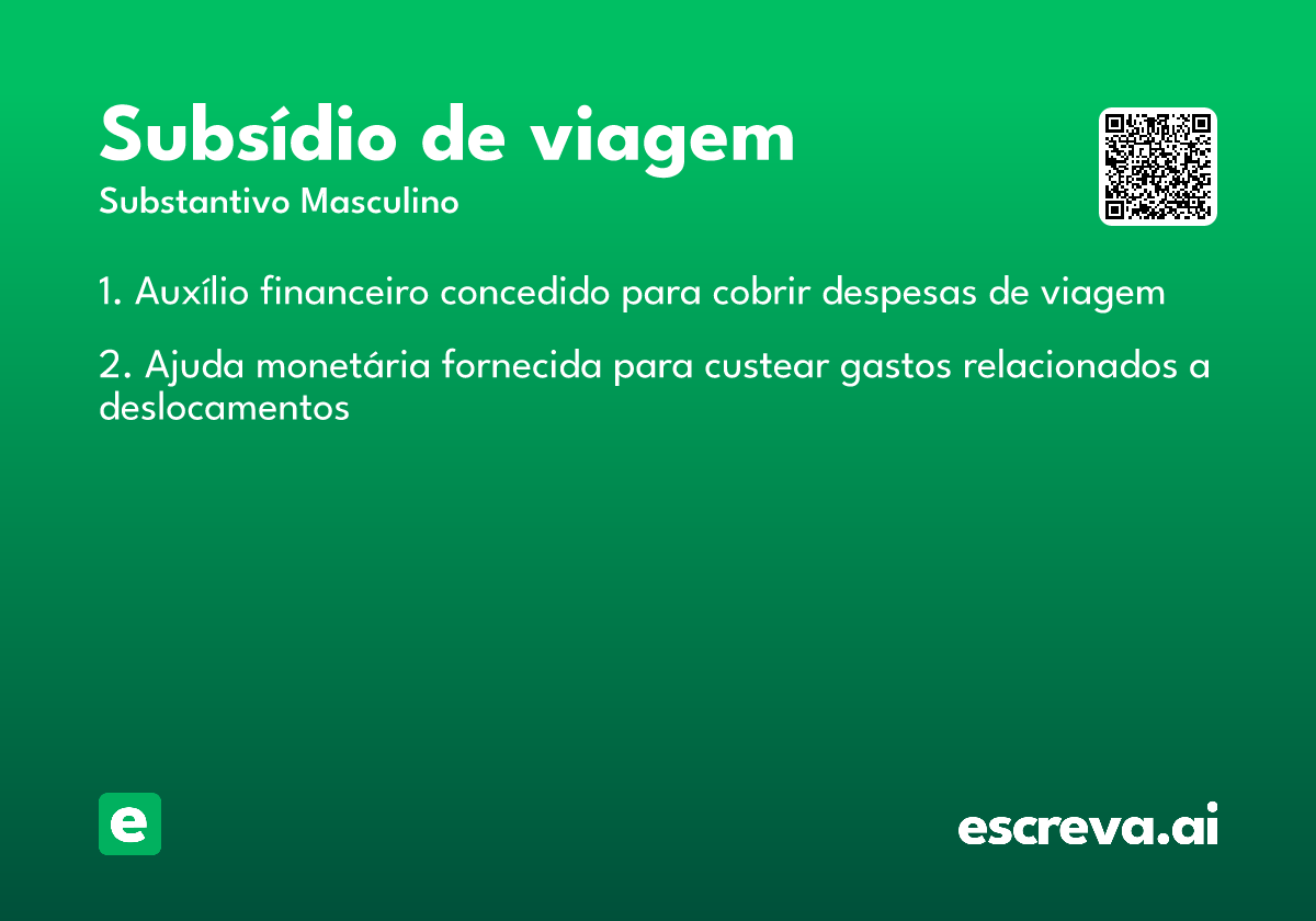 subsídio de viagem