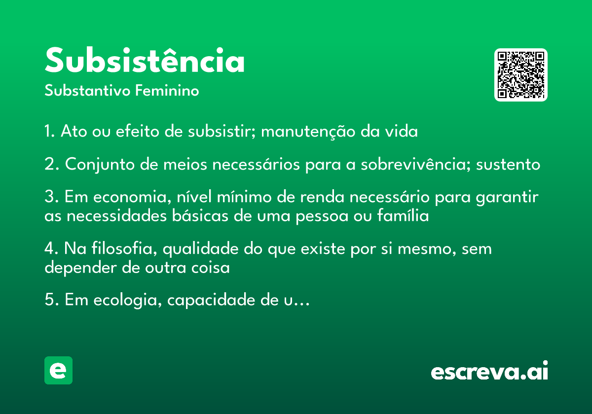subsistência